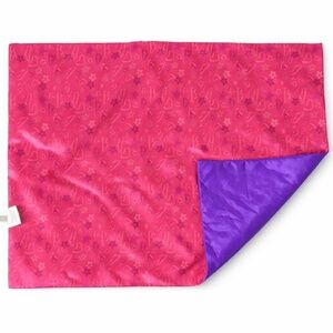 Build-A-Bear Workshop Reversible Pink Hearts & Stars Purple Blanket - Q